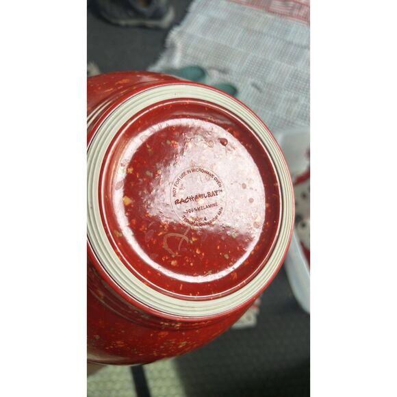 Rachael Ray 4 Qt.  Melamine Garbage Bowl Red - Picture 5 of 5